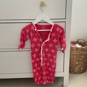 Kickee Pants Pink Windmill Gown Size 3-6 Months
